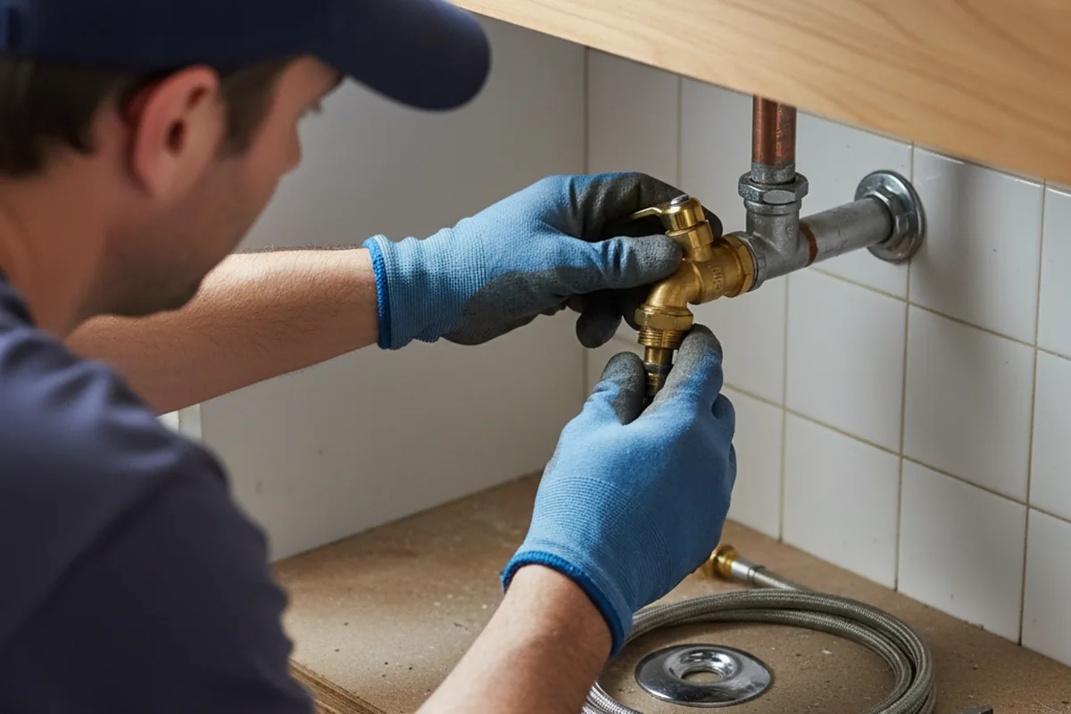 Shutoff valve and fitting work during Well Pump Repair in Carmel
